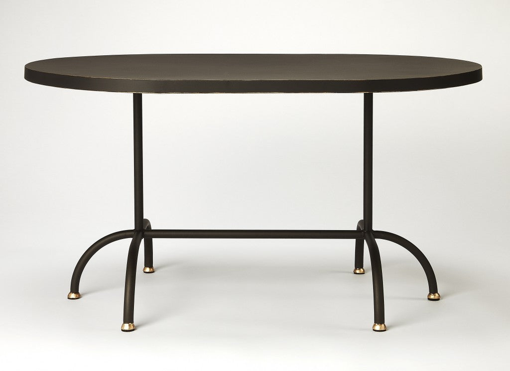 Black Oval Metal Coffee Table