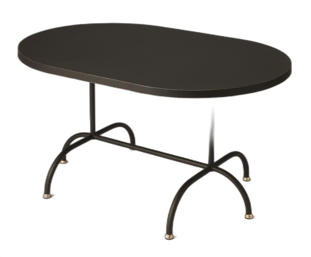 Black Oval Metal Coffee Table