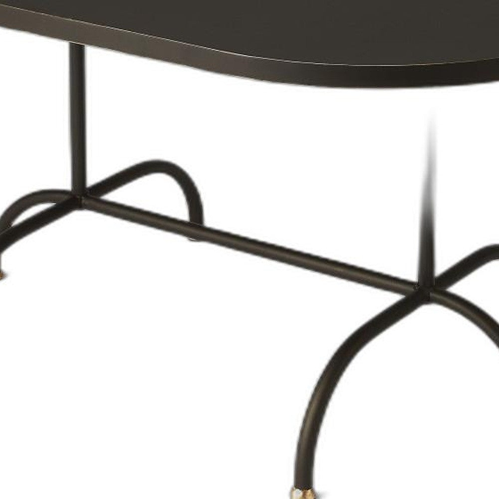 Black Oval Metal Coffee Table