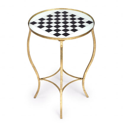 Antique Gold Black And White Game Table