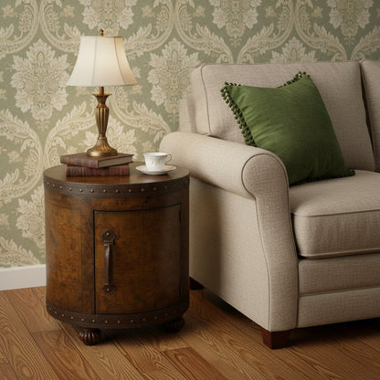 20" Brown Wood Round Coffee Table