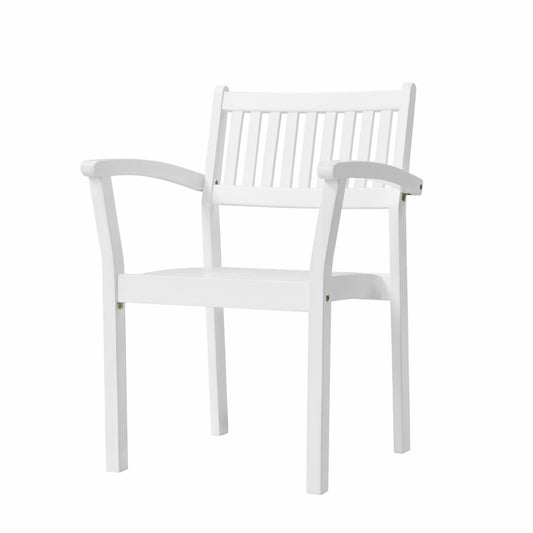 Set Of Two White Stacking Armchairs