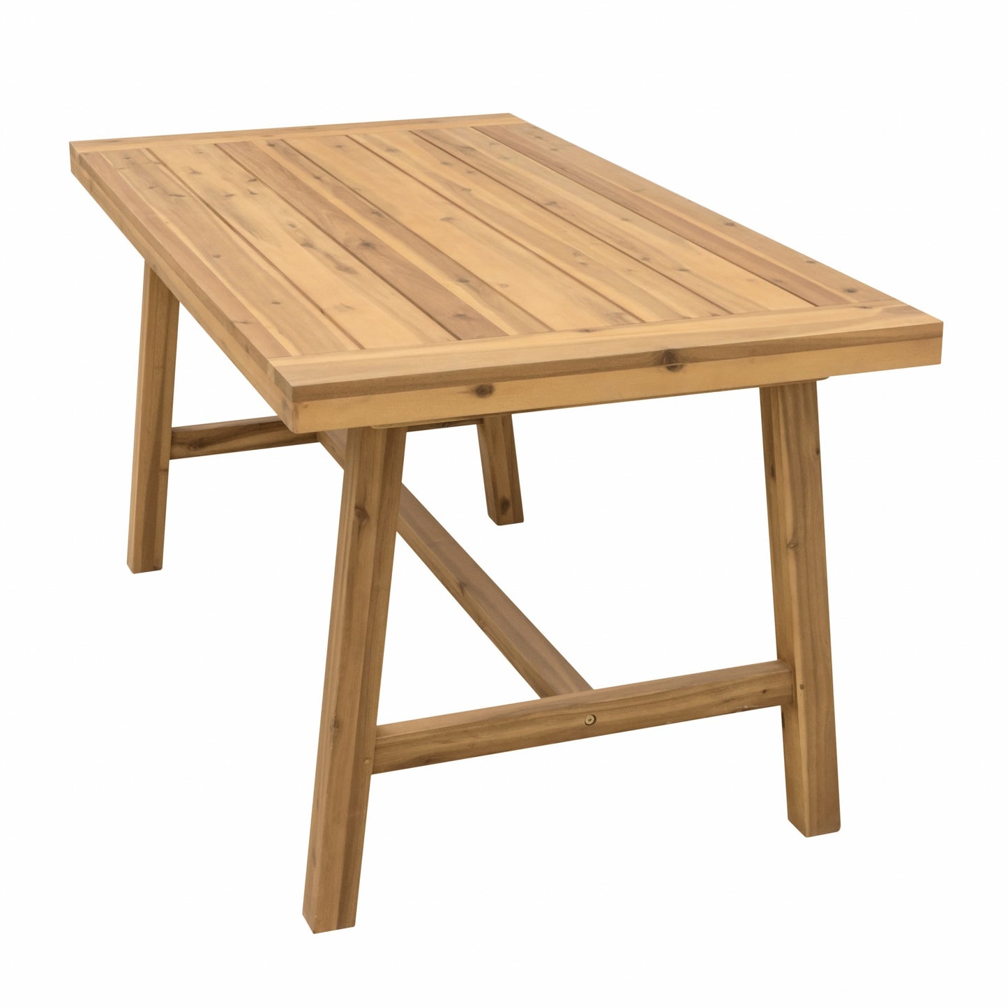 59" Natural Solid Wood Outdoor Dining Table