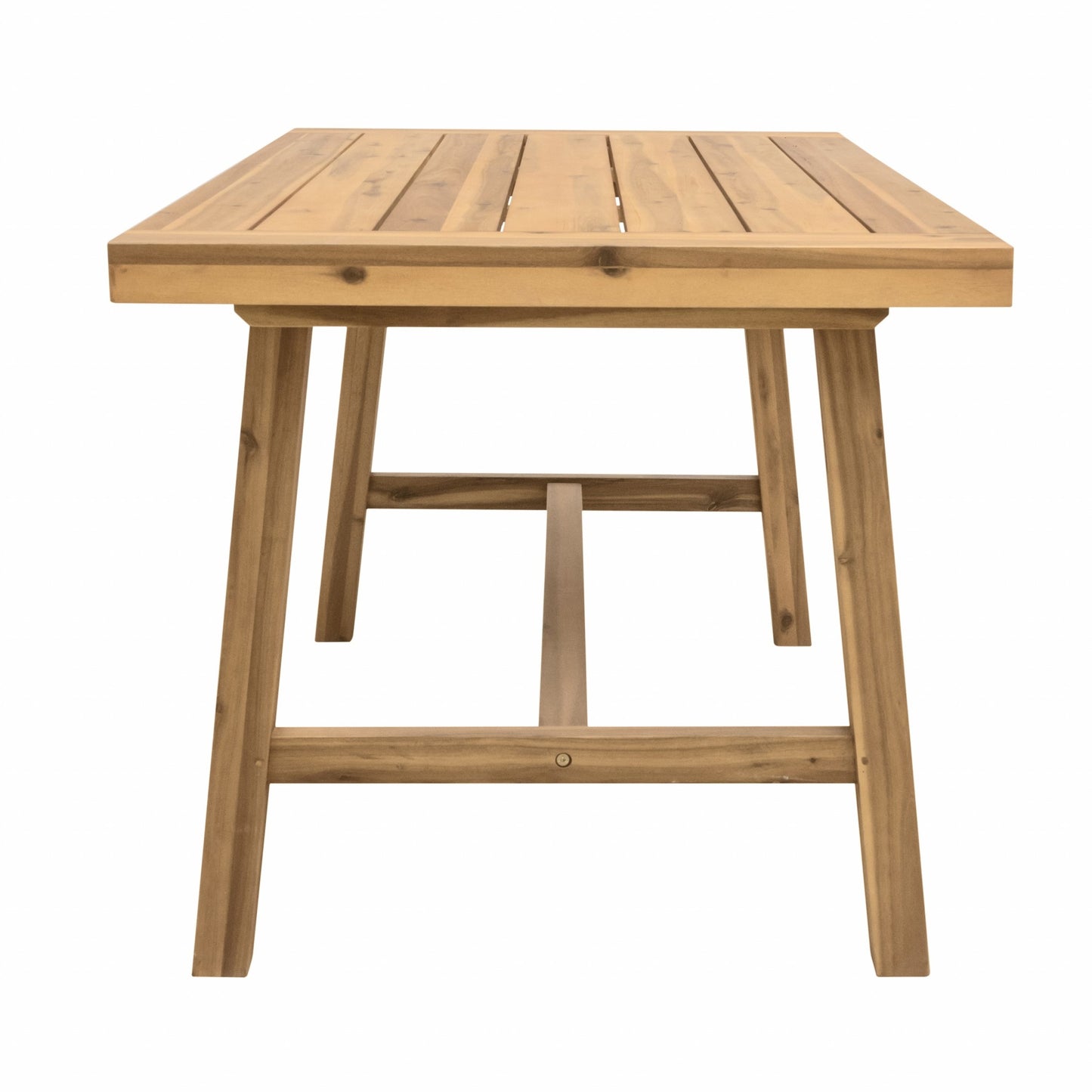 59" Natural Solid Wood Outdoor Dining Table