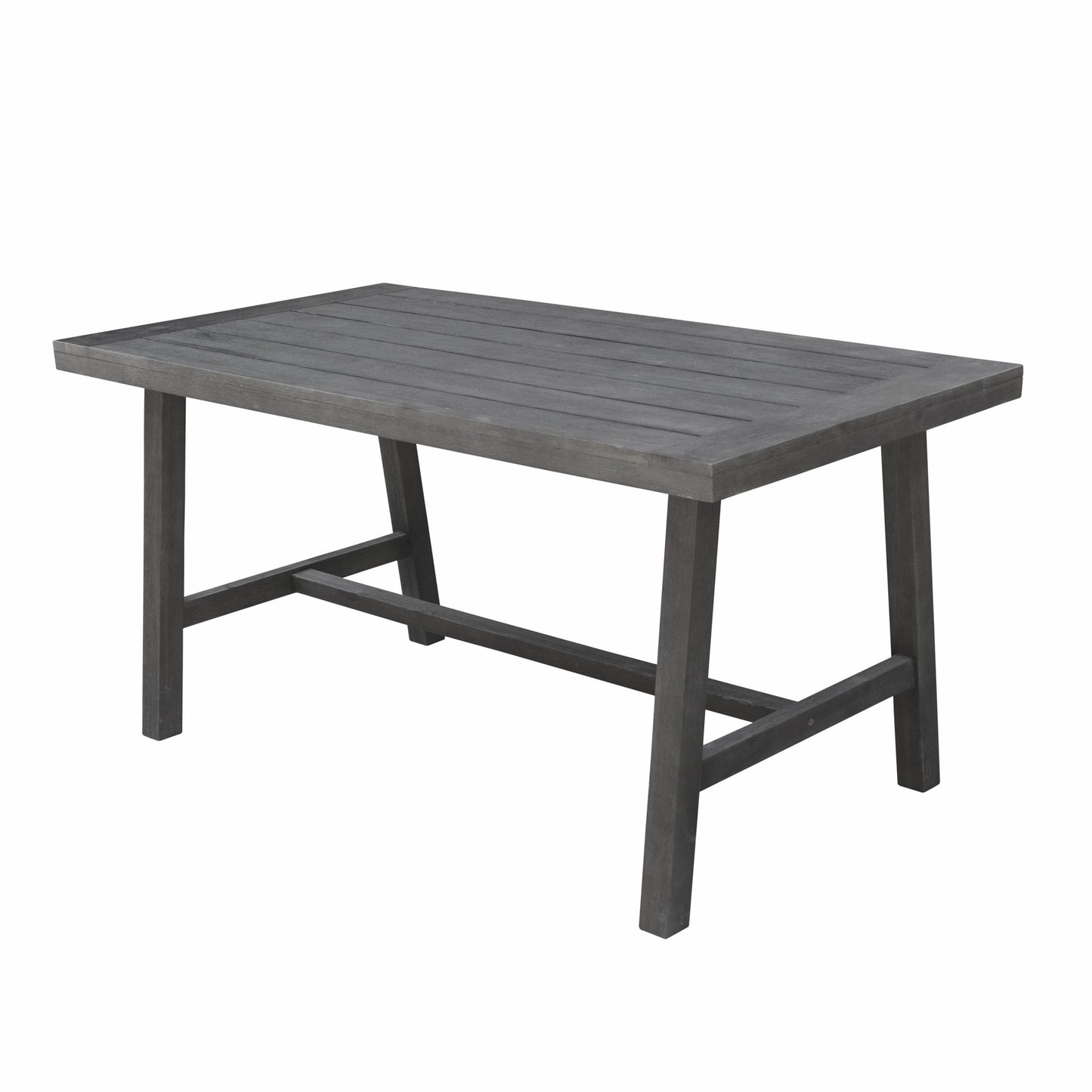 Dark Grey Dining Table With Leg Support