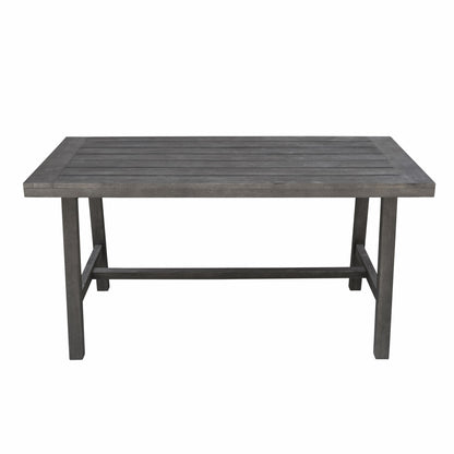 Dark Grey Dining Table With Leg Support