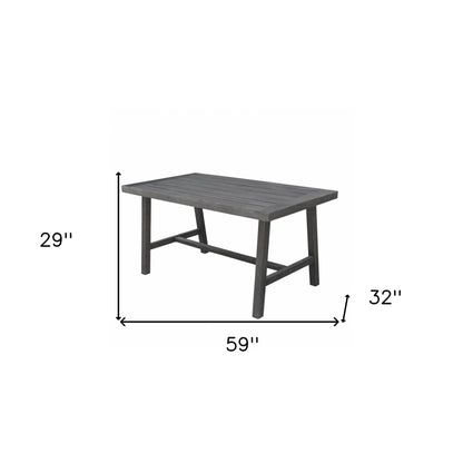 Dark Grey Dining Table With Leg Support