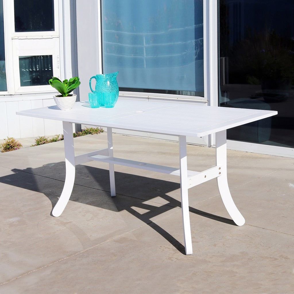 White Dining Table With Curved Legs