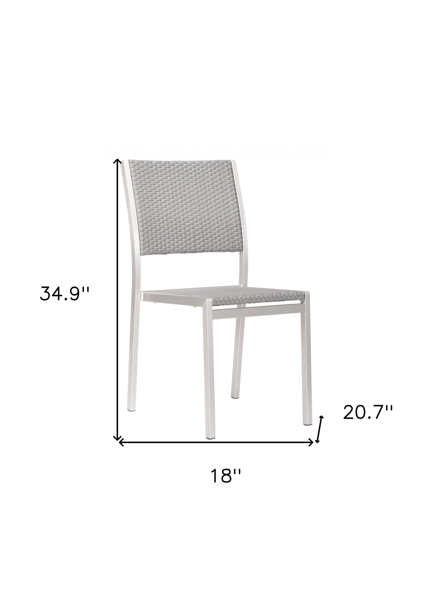 Set Of Two 18" White Aluminum Side Chair