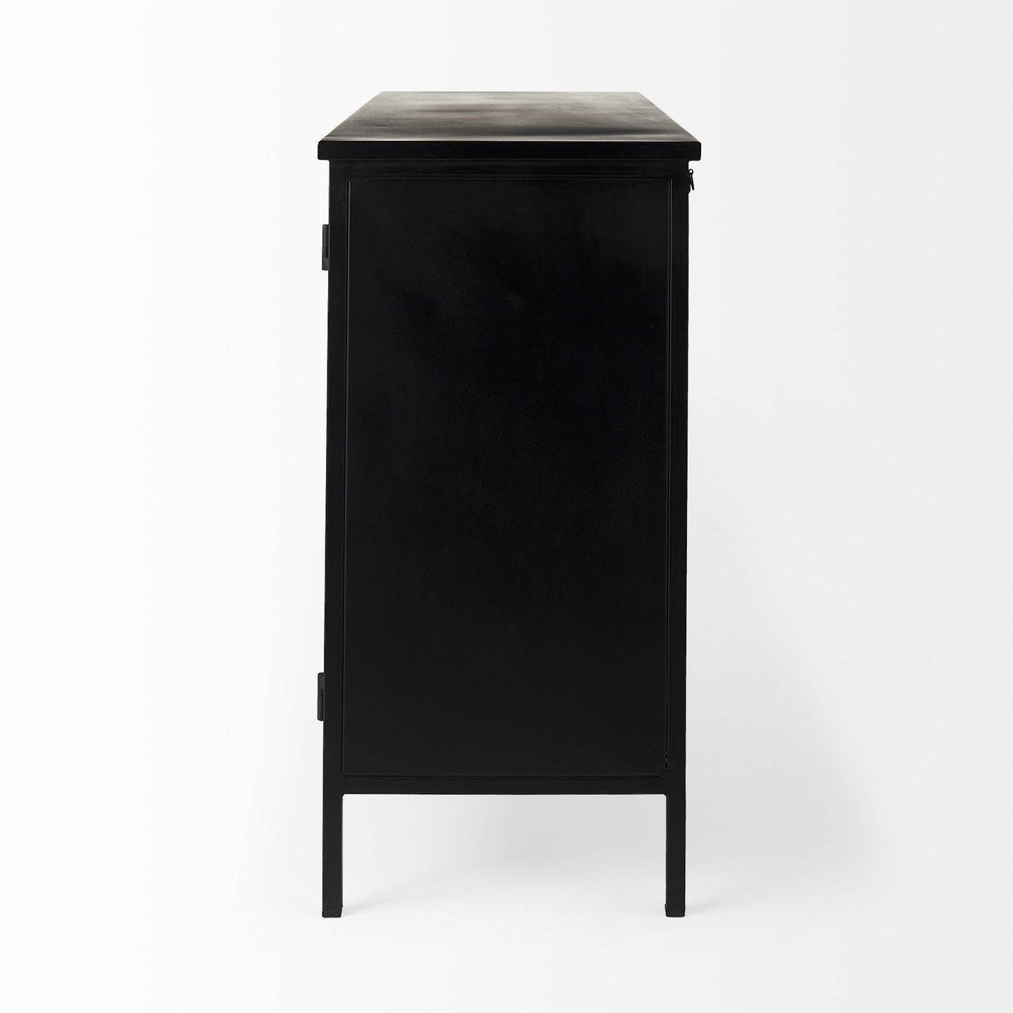 Slender Sleek Black Two Door Glass Cabinet