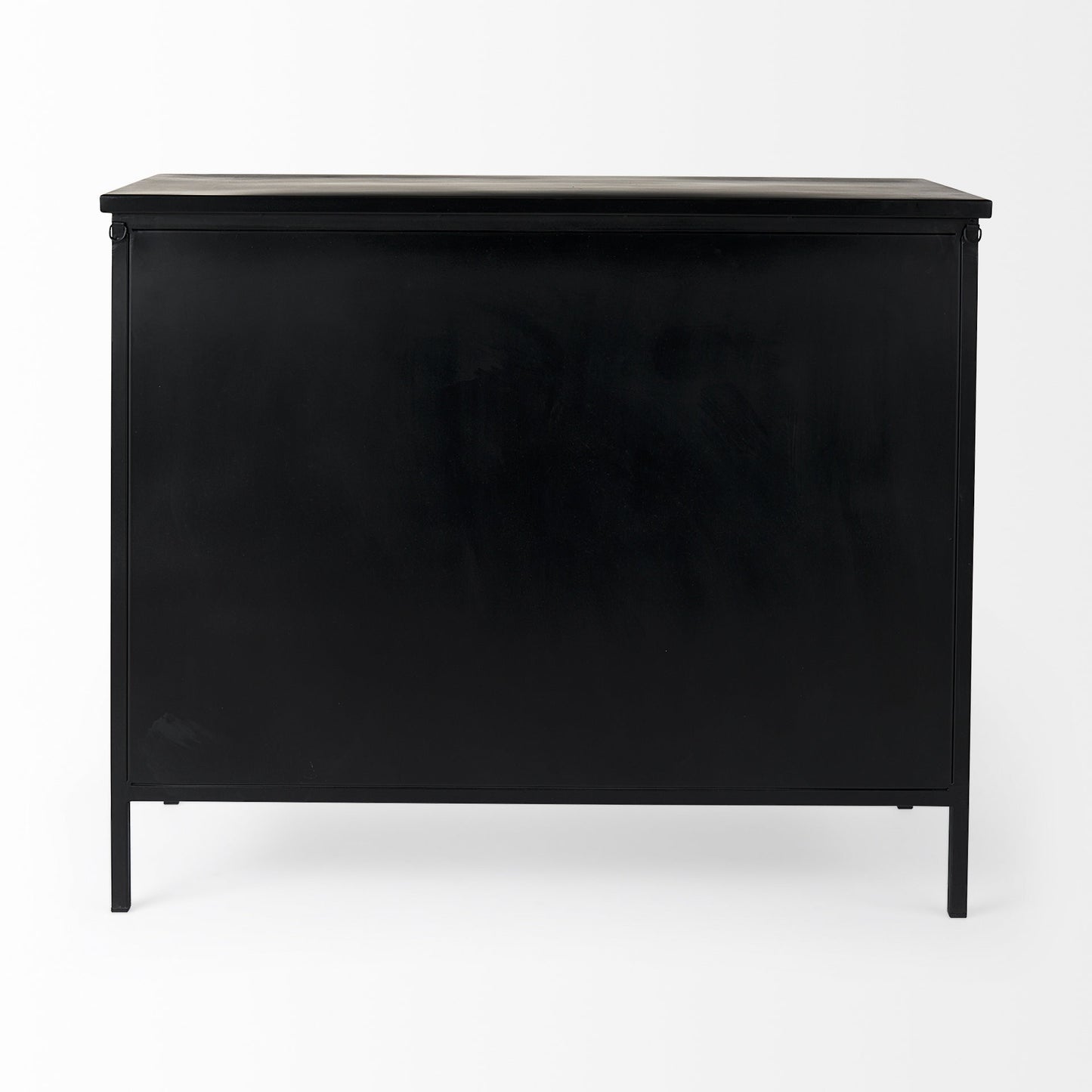 Slender Sleek Black Two Door Glass Cabinet