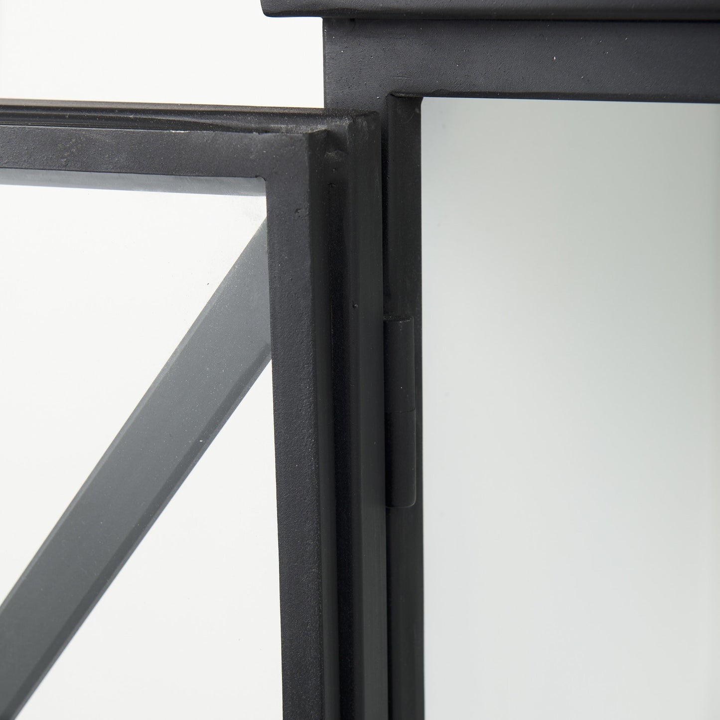 Slender Sleek Black Two Door Glass Cabinet