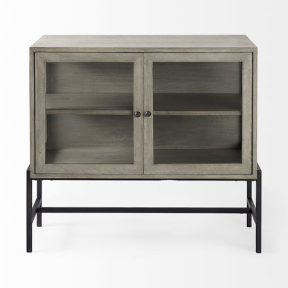 Rustic Dark Gray Two Door Shadowbox Cabinet