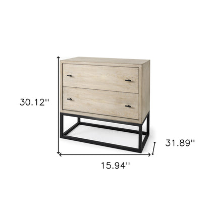 Rustic Modern Light Wash Two Drawer Chest