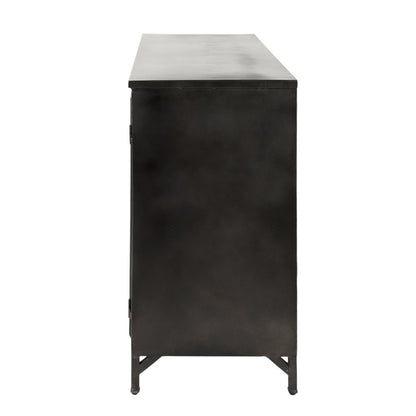 40" Black Iron Sideboard with Two Glass Doors