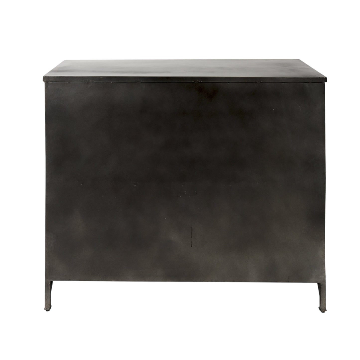 40" Black Iron Sideboard with Two Glass Doors