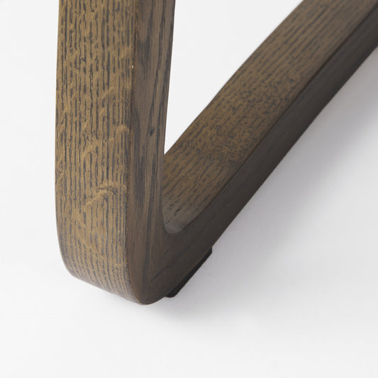 34" Gray and Brown Fabric Lounge Chair