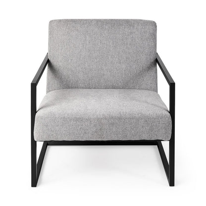 33" Gray and Black Fabric Wingback Chair