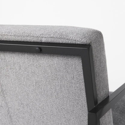 33" Gray and Black Fabric Wingback Chair