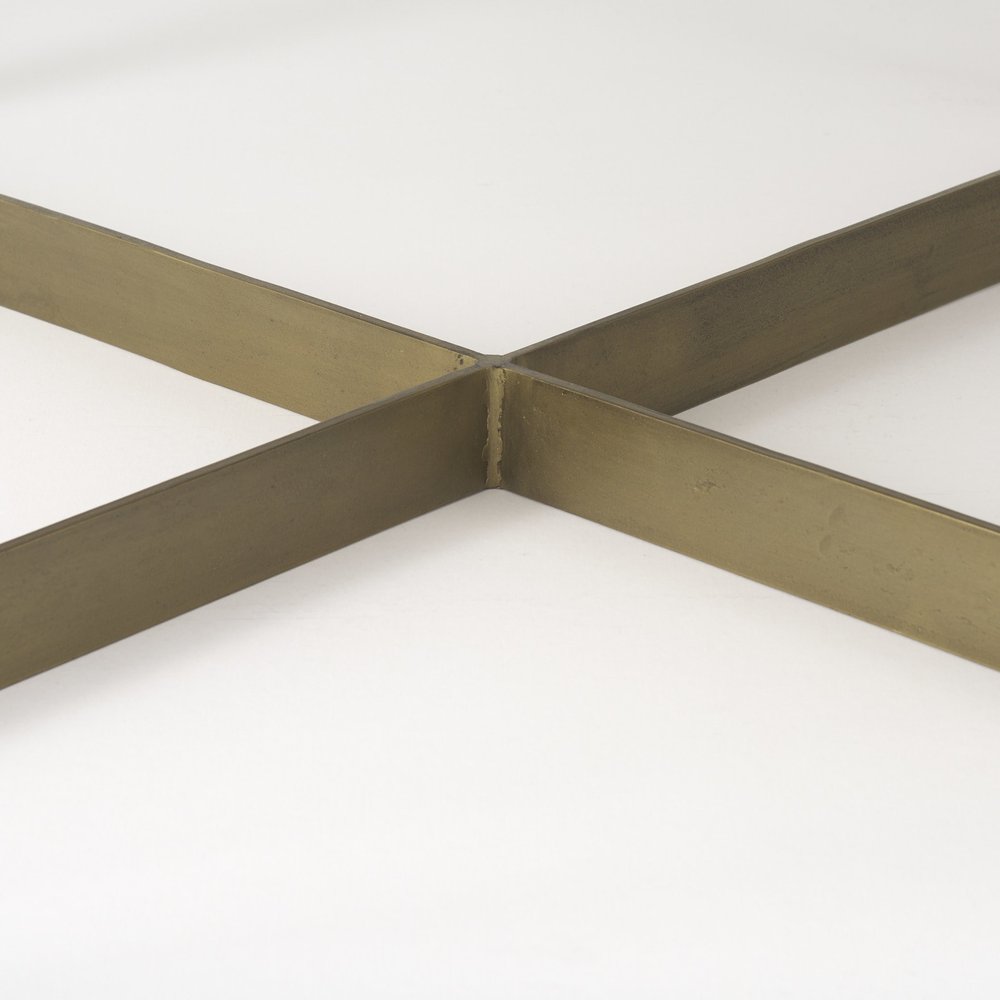 34" Beige Solid Wood And Iron Square Coffee Table