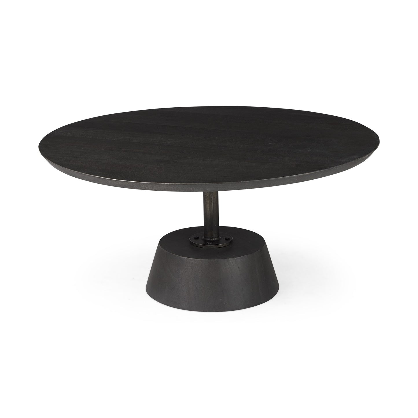 Black Wooden Pedestal Base Coffee Table