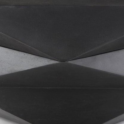 48" Black Wood Octagon Solid Coffee Table