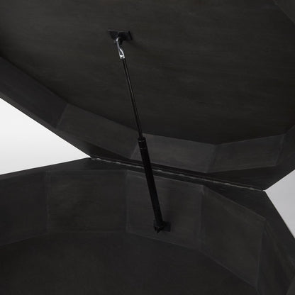 48" Black Wood Octagon Solid Coffee Table