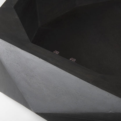 48" Black Wood Octagon Solid Coffee Table