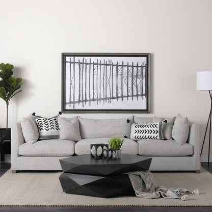 48" Black Wood Octagon Solid Coffee Table