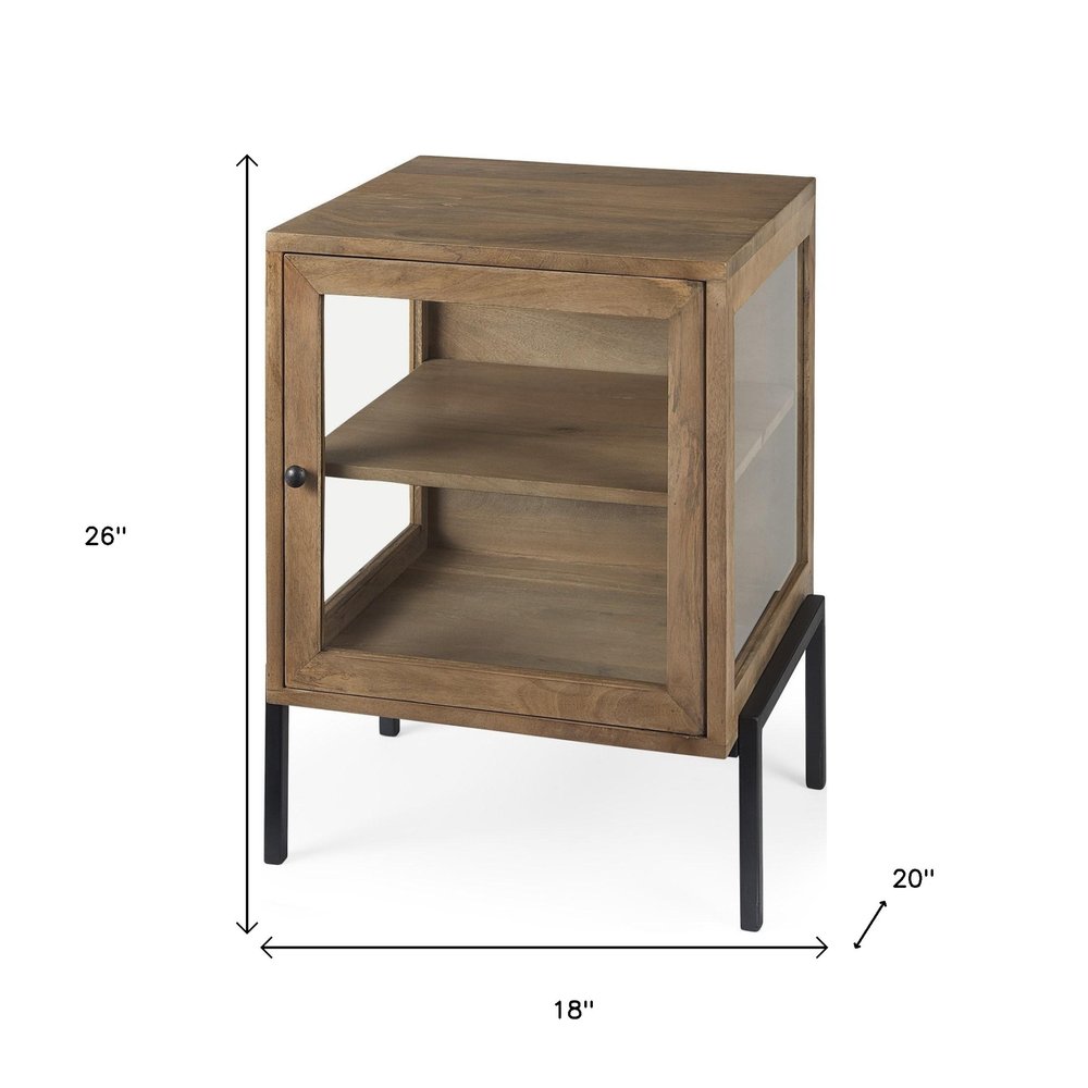 26" Brown Solid Wood Square End Table