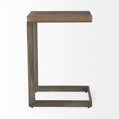 26" Brown Solid and Manufactured Wood Square End Table