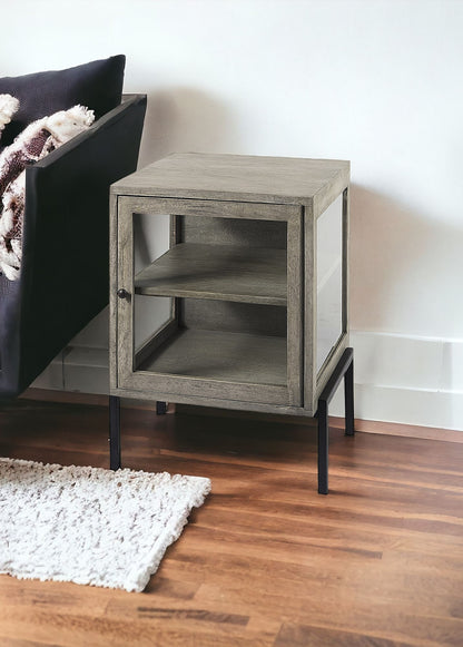 24" Brown Solid Wood Square End Table