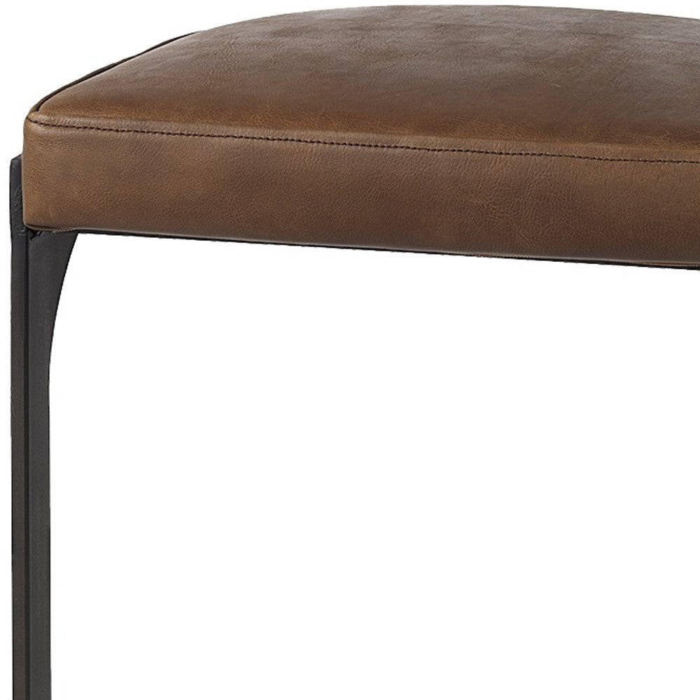 35" Medium Brown Iron Backless Bar Chair