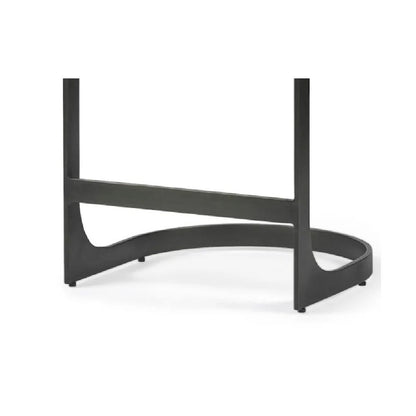 29" Black Leather and Metal Backless Counter Height Bar Chair