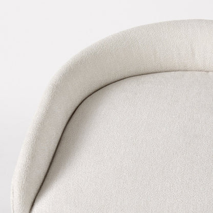 35" White and Gold Fabric and Metal Low Back Bar Chair