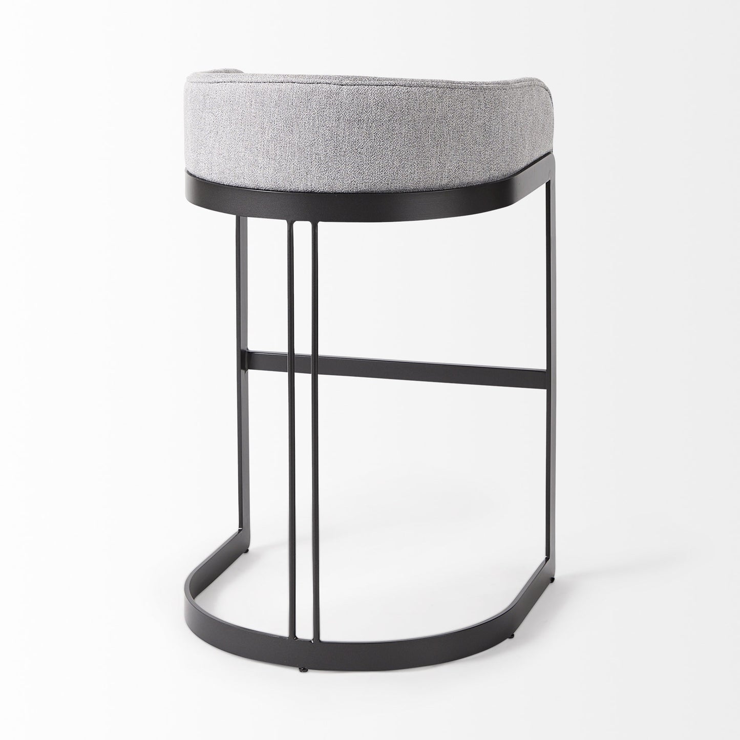 30" Gray And Black Low Back Bar Height Bar Chair