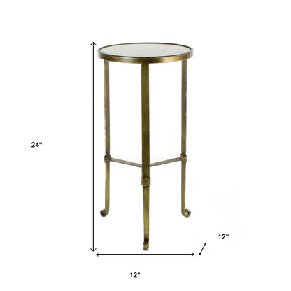 24" Brass Iron Square End Table