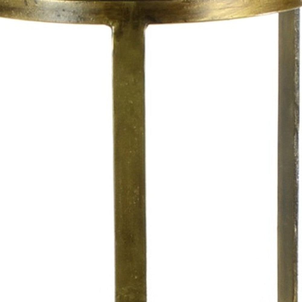 24" Brass Iron Square End Table