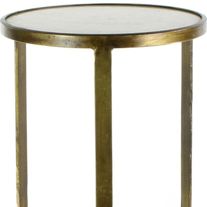 24" Brass Iron Square End Table