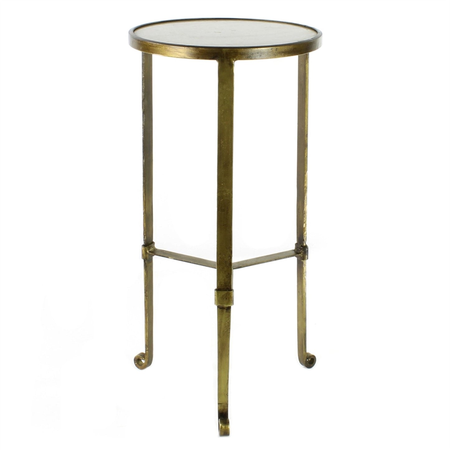 24" Brass Iron Square End Table