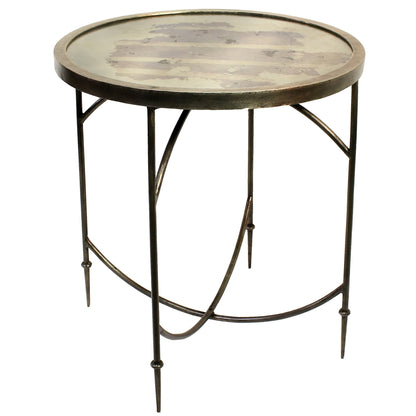 25" Nickel Iron Round End Table