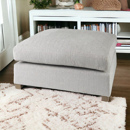 39" Light Gray Polyester And Brown Cocktail Ottoman