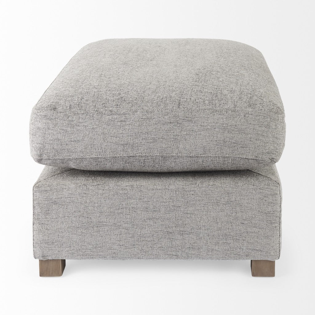 26" Gray Polyester And Brown Cocktail Ottoman