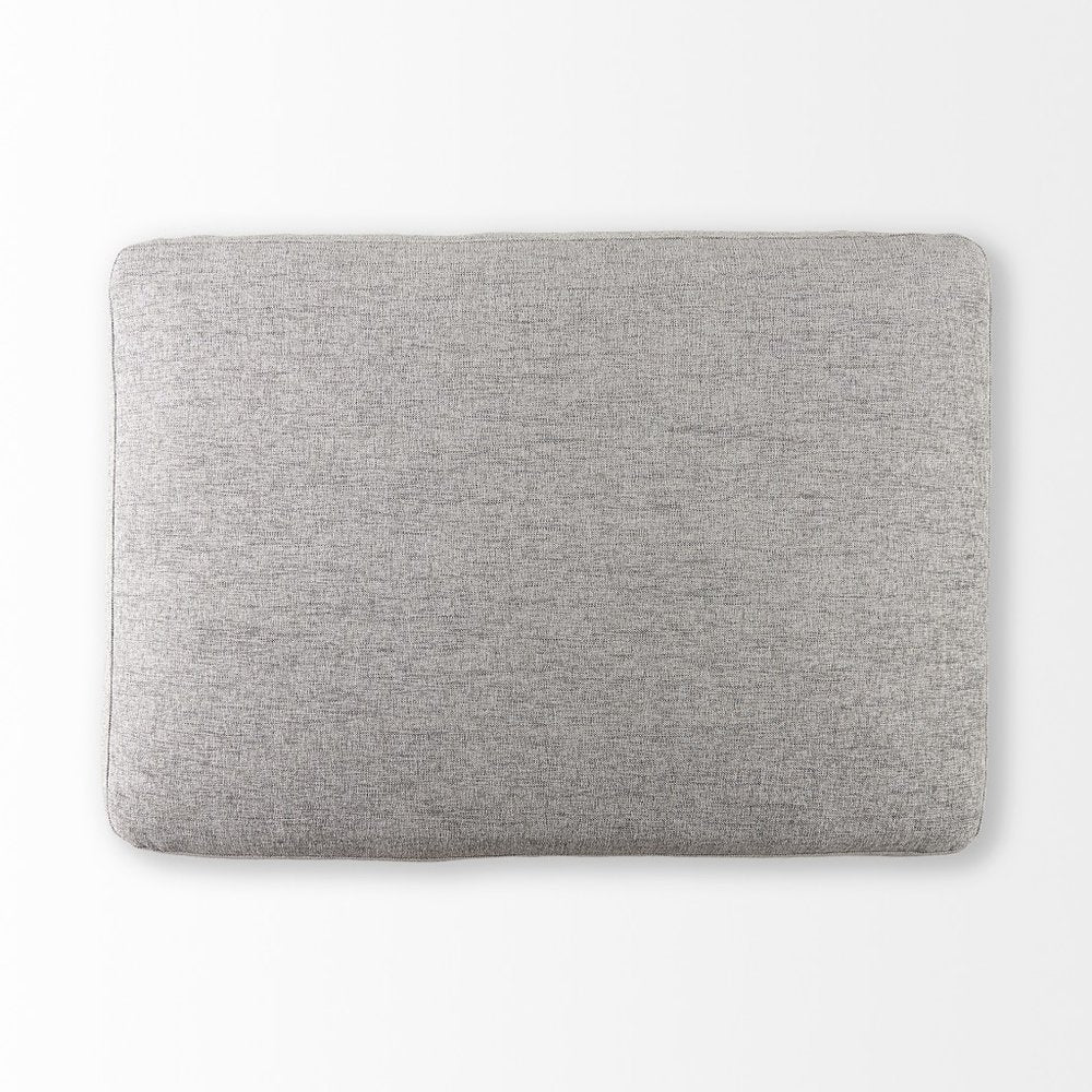 26" Gray Fabric and Brown Cocktail Ottoman