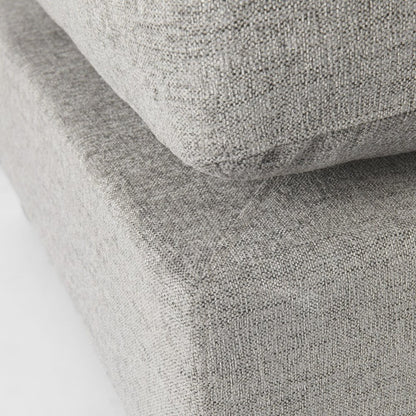 26" Gray Fabric and Brown Cocktail Ottoman