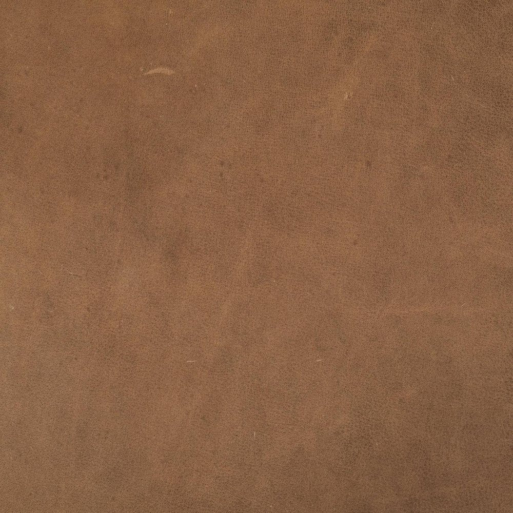 36" Brown Genuine Leather Cube Ottoman