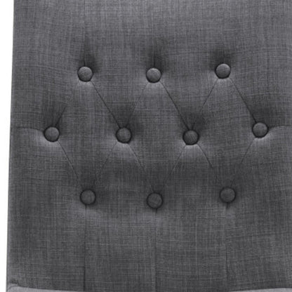 Set of Two Tufted Gray And Brown Upholstered Fabric Dining Side Chairs