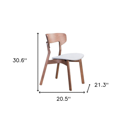 Set of Two Gray And Brown Upholstered Fabric Open Back Dining Side Chairs