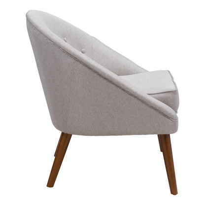 Light Gray Wooden Deep Chair