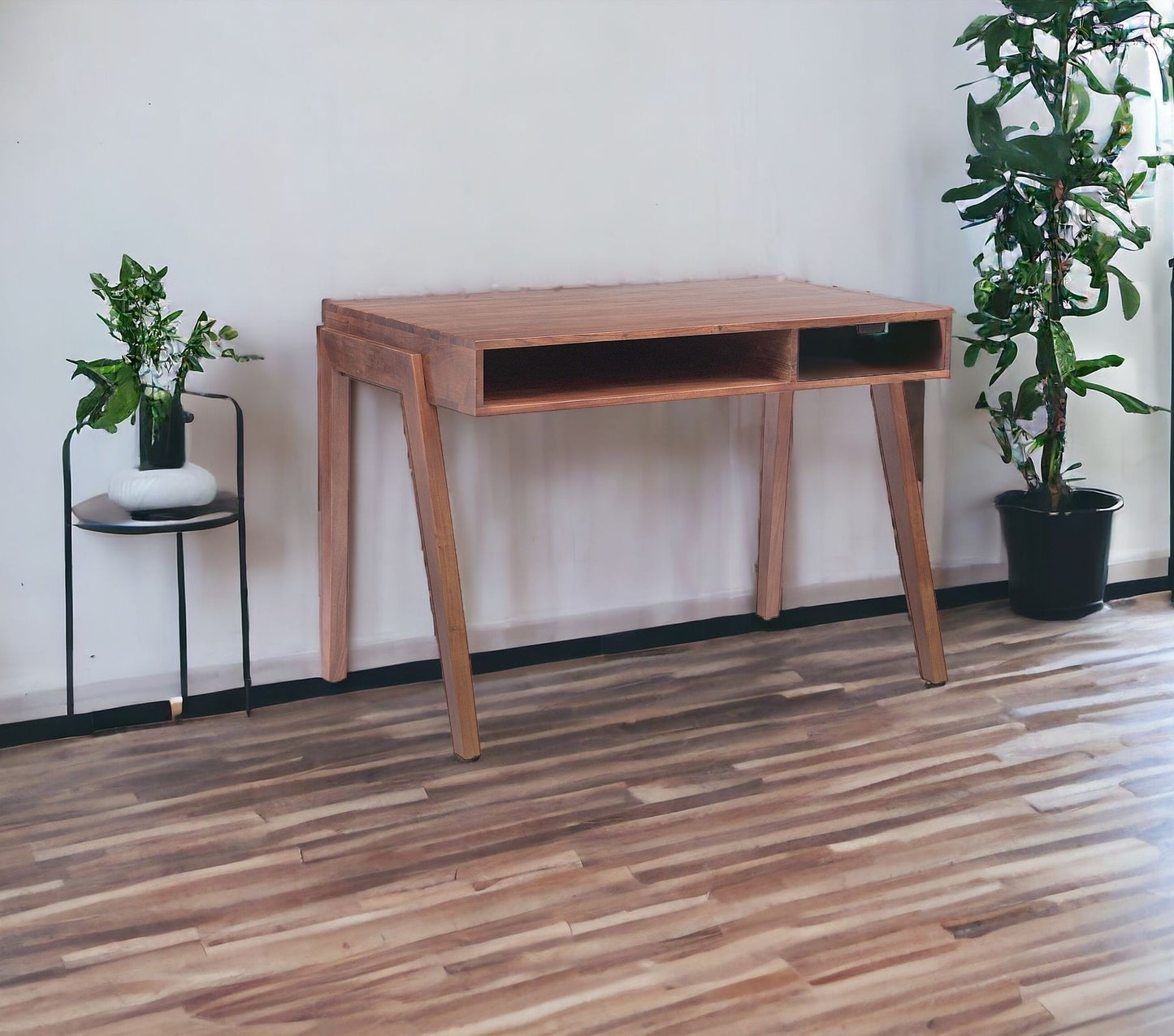 46" Brown Solid Wood Writing Desk